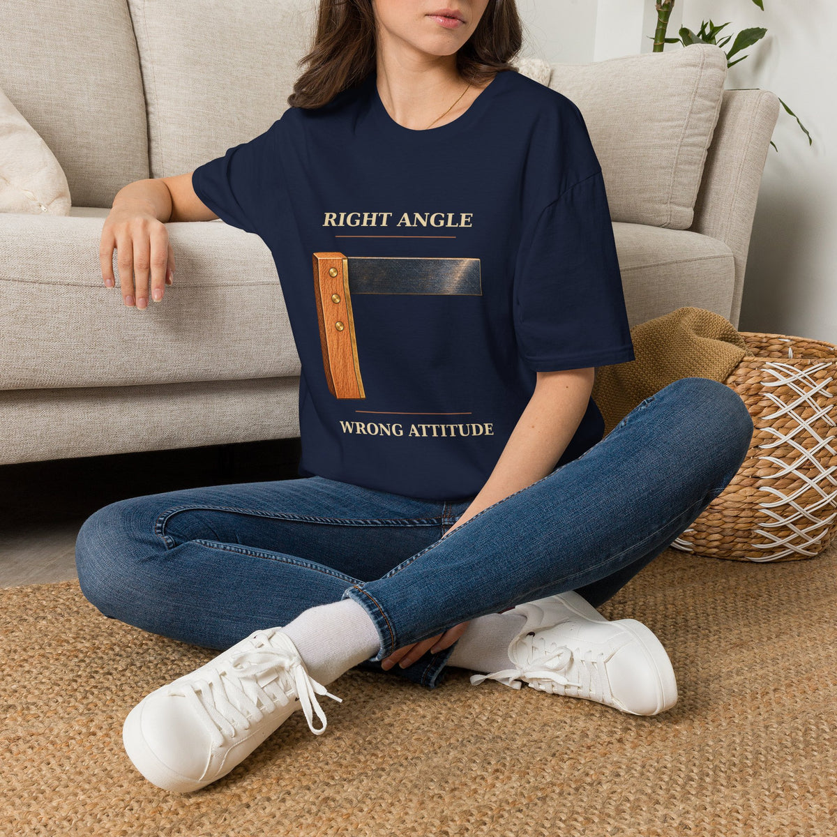 Right Angle Wrong Attitude Carpenter Square T-Shirt