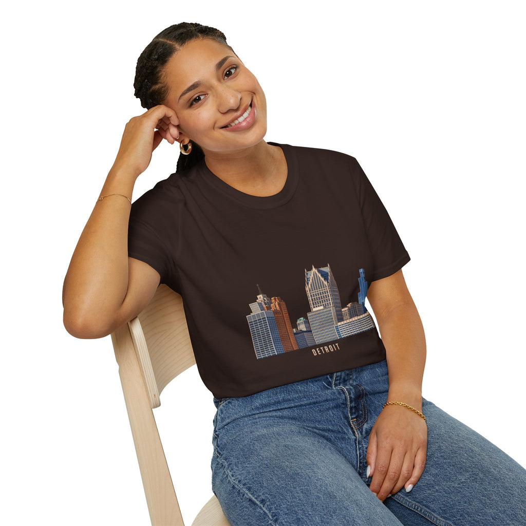 Detroit Skyline Architectural Graphic T-Shirt