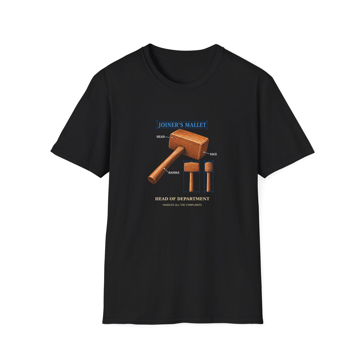 Joiner’s Mallet Head of Department Woodworking T-Shirt