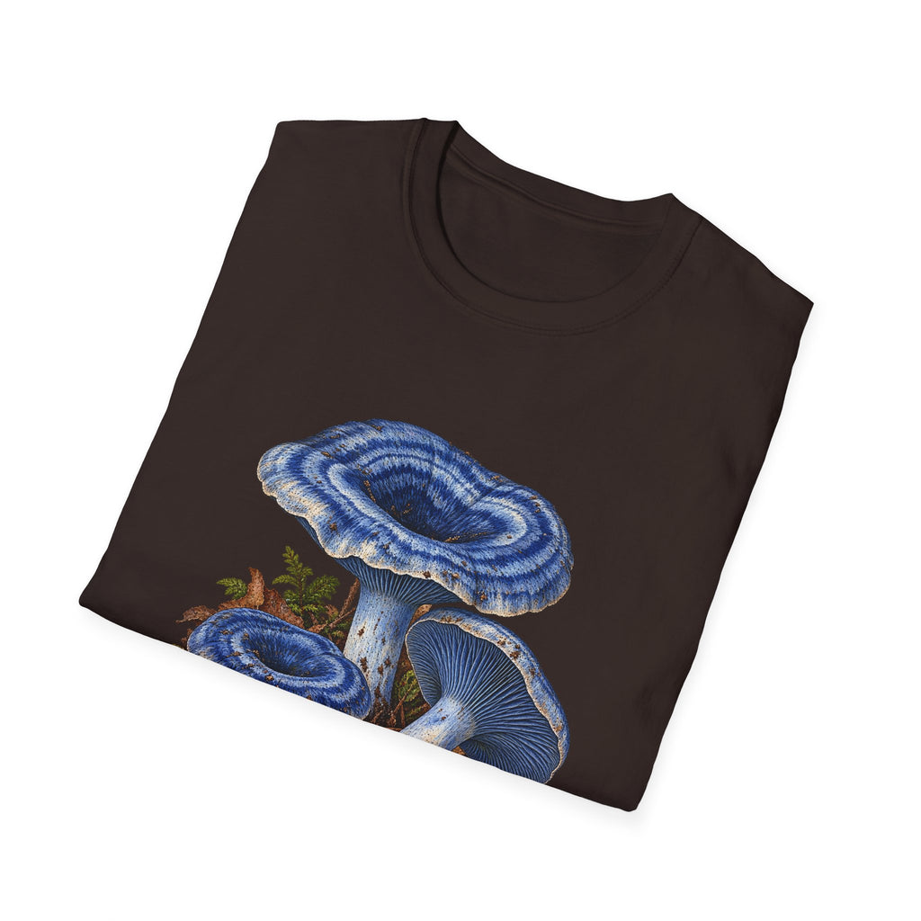 Indigo Milk Cap Mushroom T-Shirt — Woodland Study