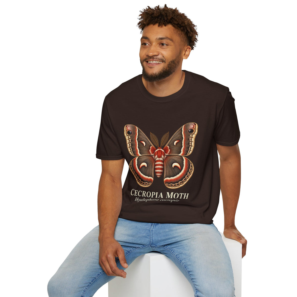 Cecropia Moth Natural History T-Shirt | Hyalophora cecropia