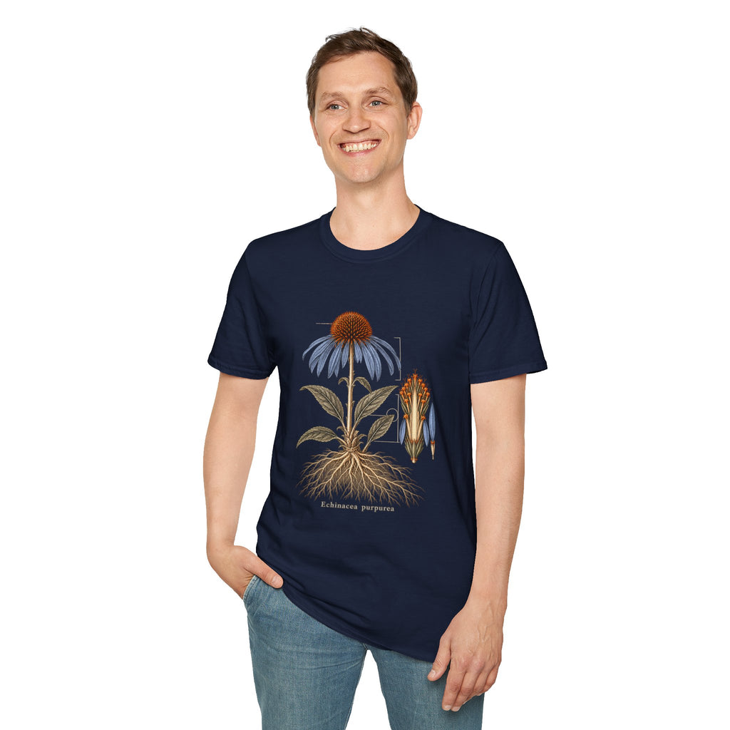 Purple Coneflower Botanical Study T-Shirt