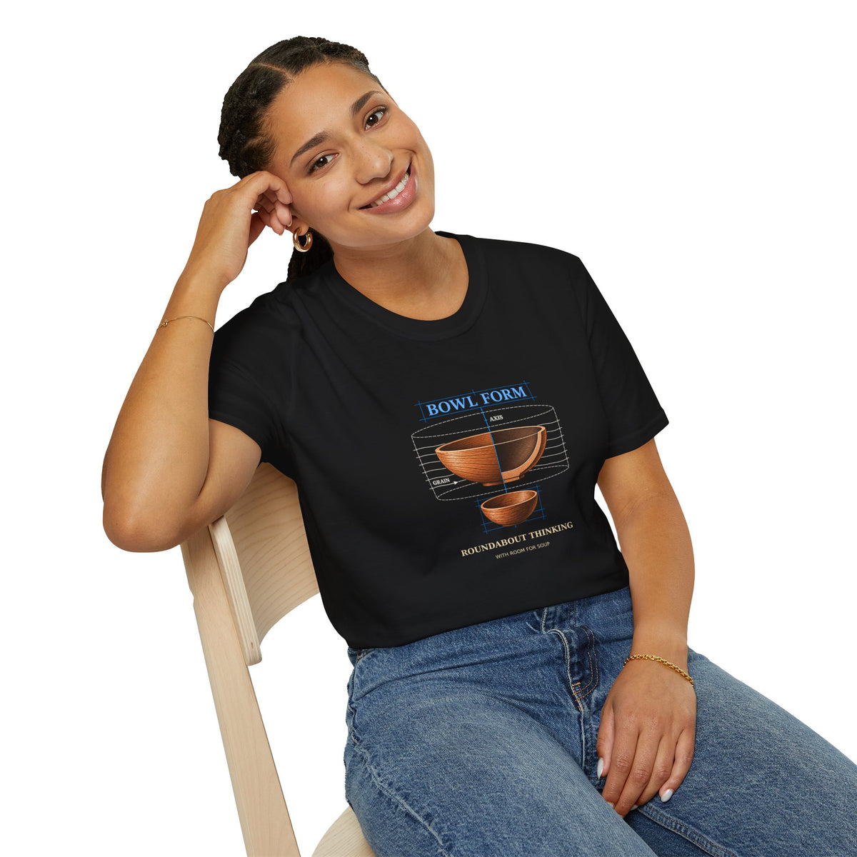 Bowl Form Roundabout Thinking Woodturning T-Shirt