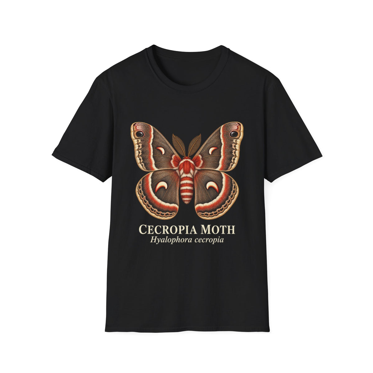 Cecropia Moth Natural History T-Shirt | Hyalophora cecropia
