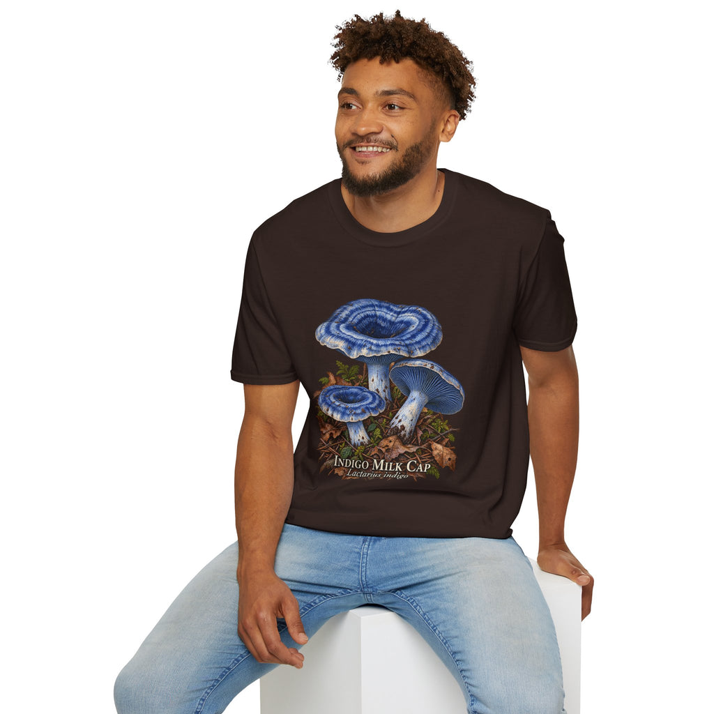 Indigo Milk Cap Mushroom T-Shirt — Woodland Study