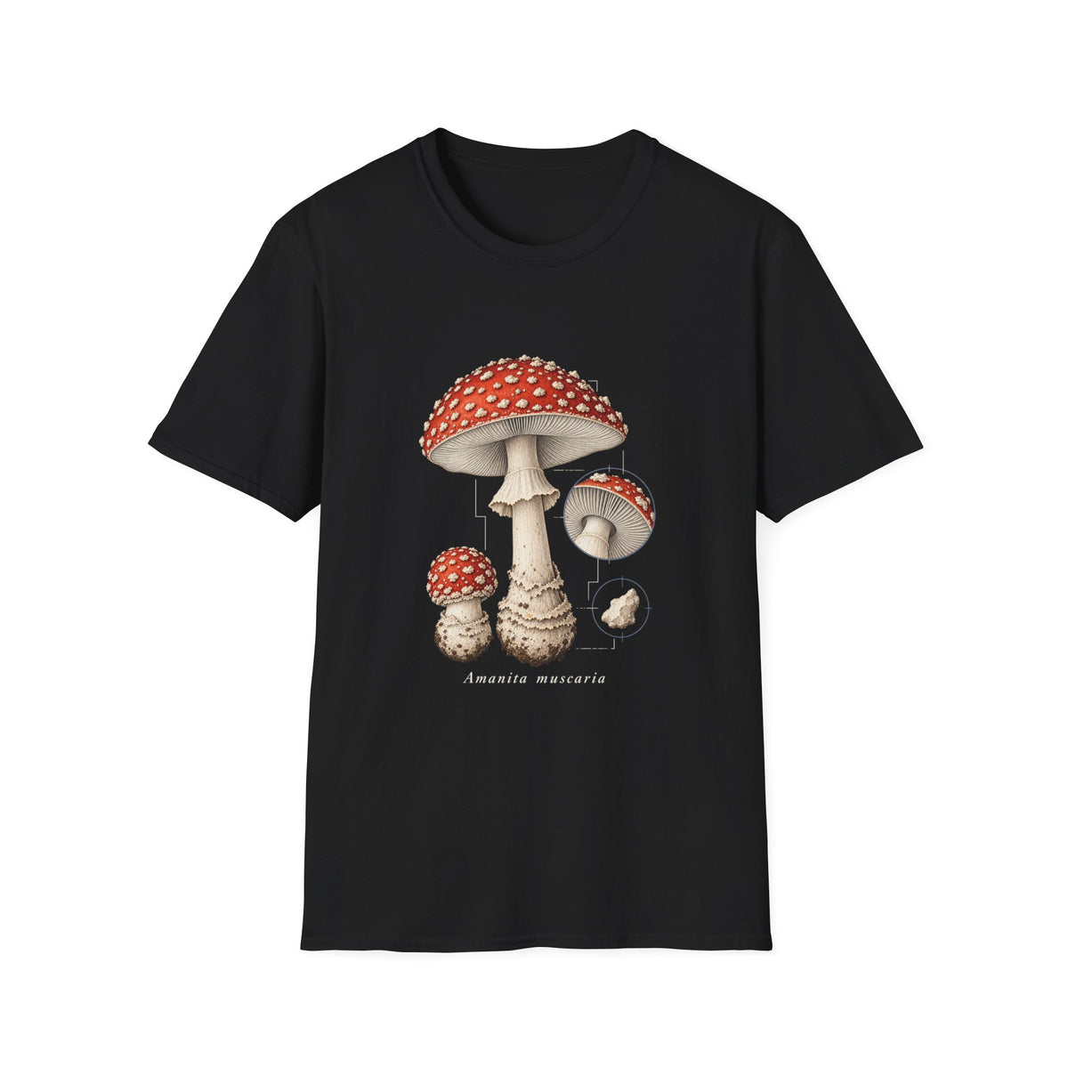 Amanita Muscaria Mushroom Study T-Shirt