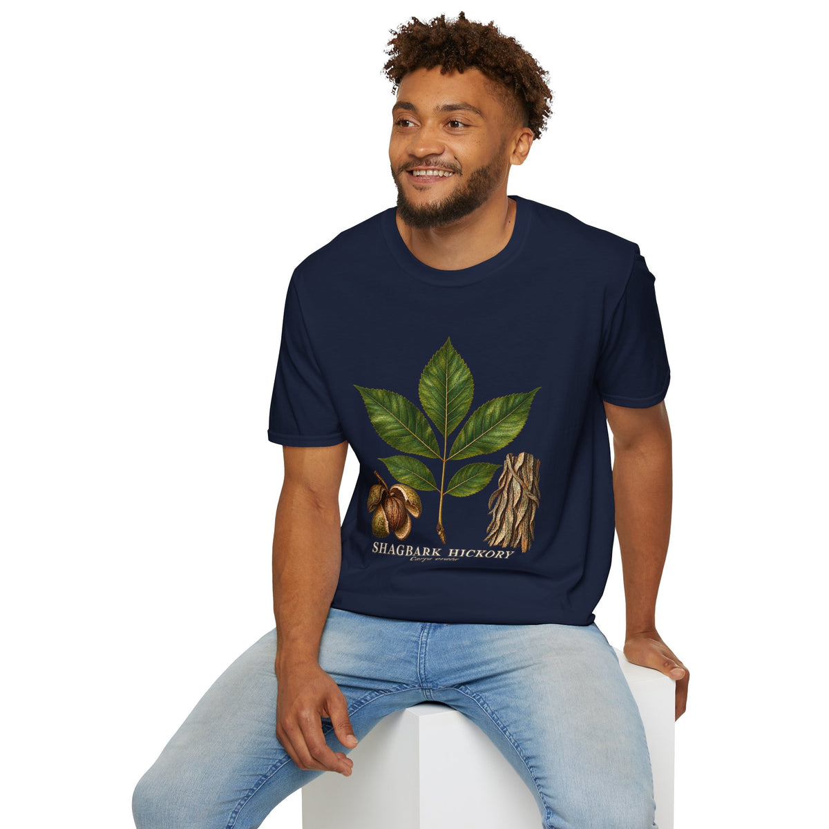 Shagbark Hickory Botanical Study T-Shirt