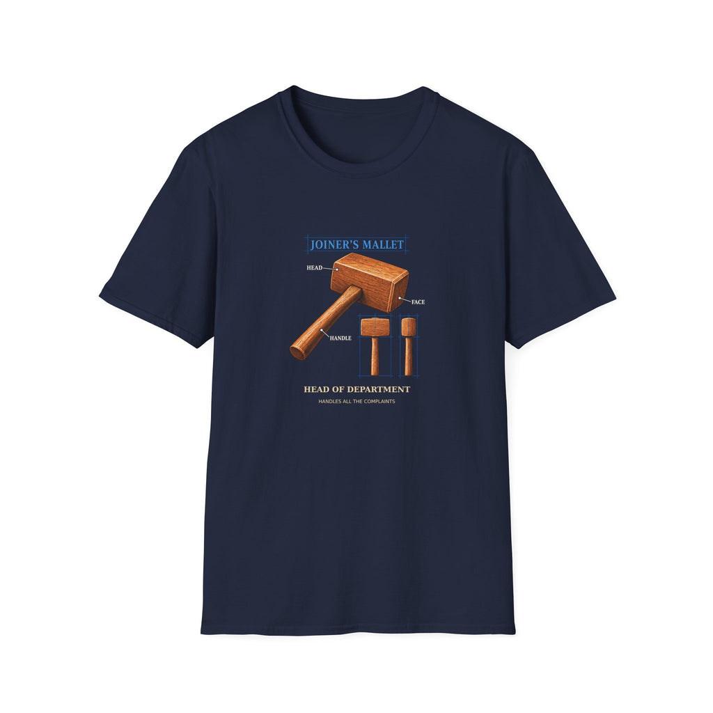 Joiner’s Mallet Head of Department Woodworking T-Shirt