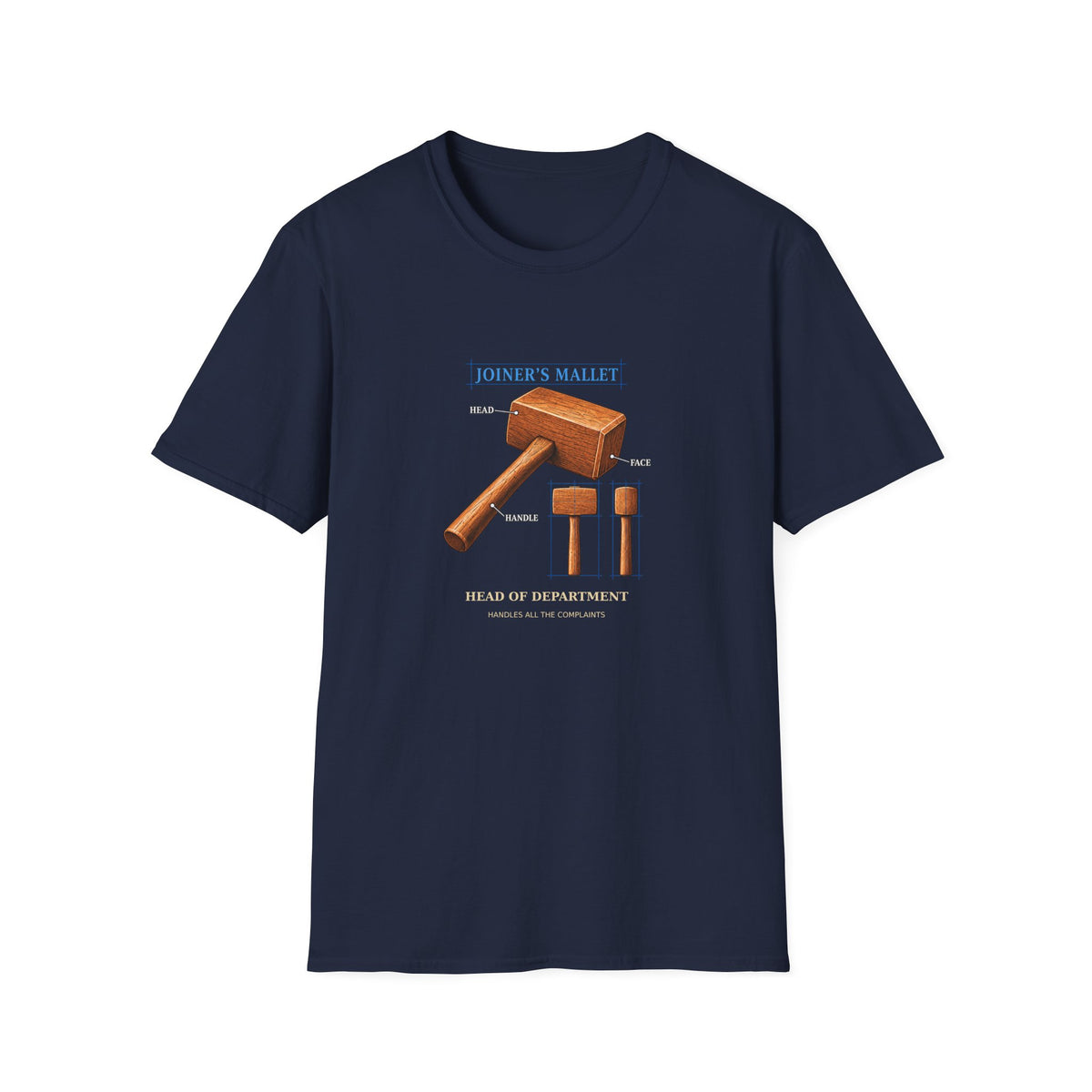 Joiner’s Mallet Head of Department Woodworking T-Shirt