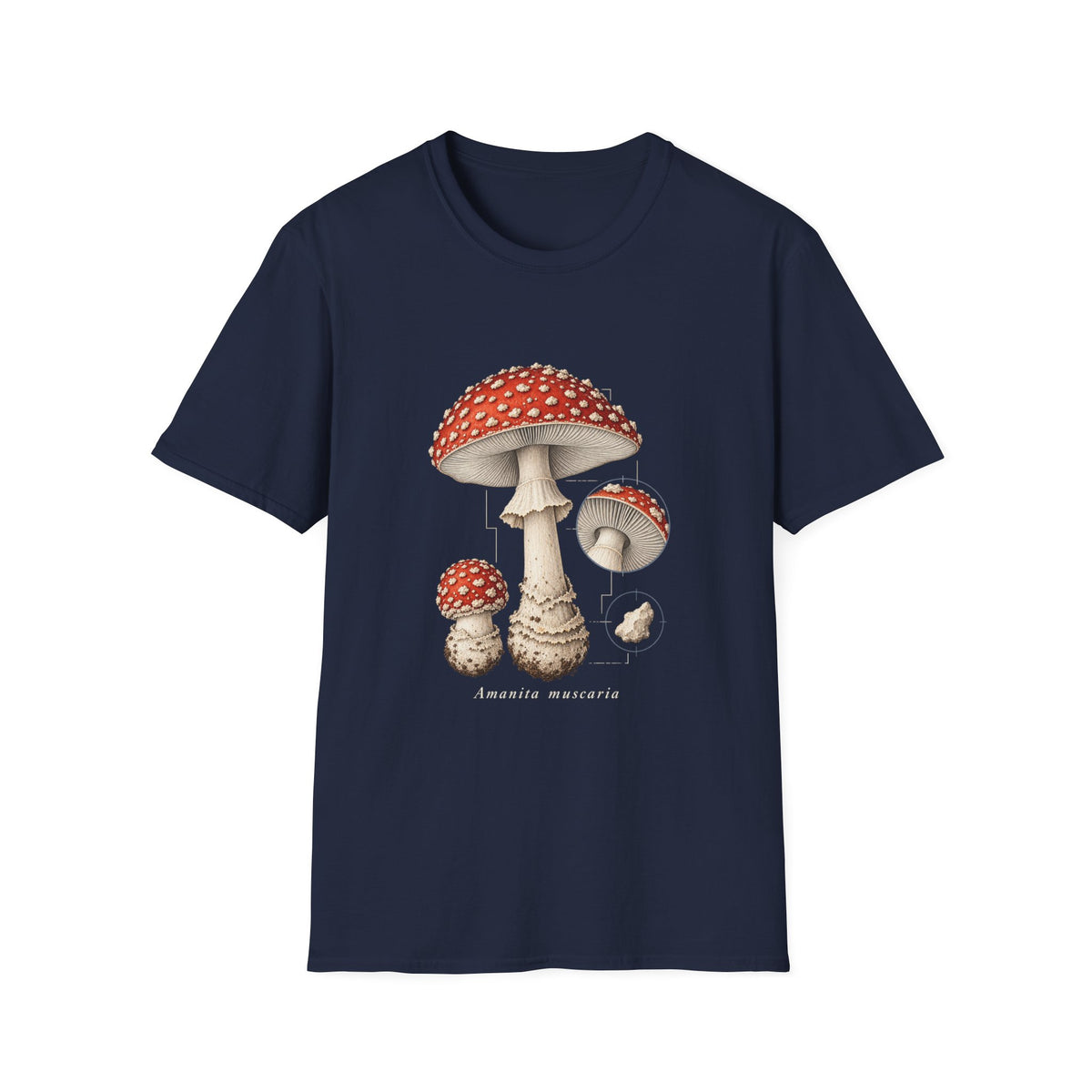 Amanita Muscaria Mushroom Study T-Shirt
