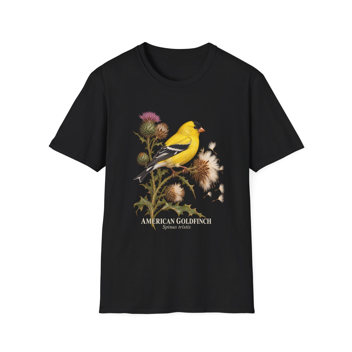 American Goldfinch & Thistle Birdwatching T-Shirt