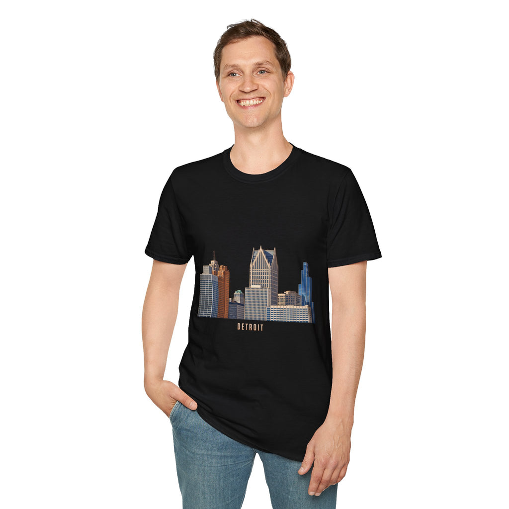Detroit Skyline Architectural Graphic T-Shirt