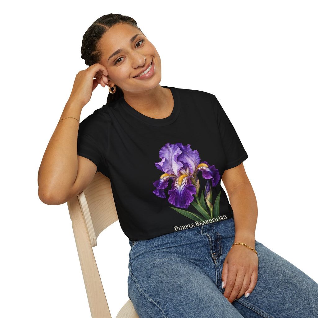 Purple Bearded Iris Botanical T-Shirt