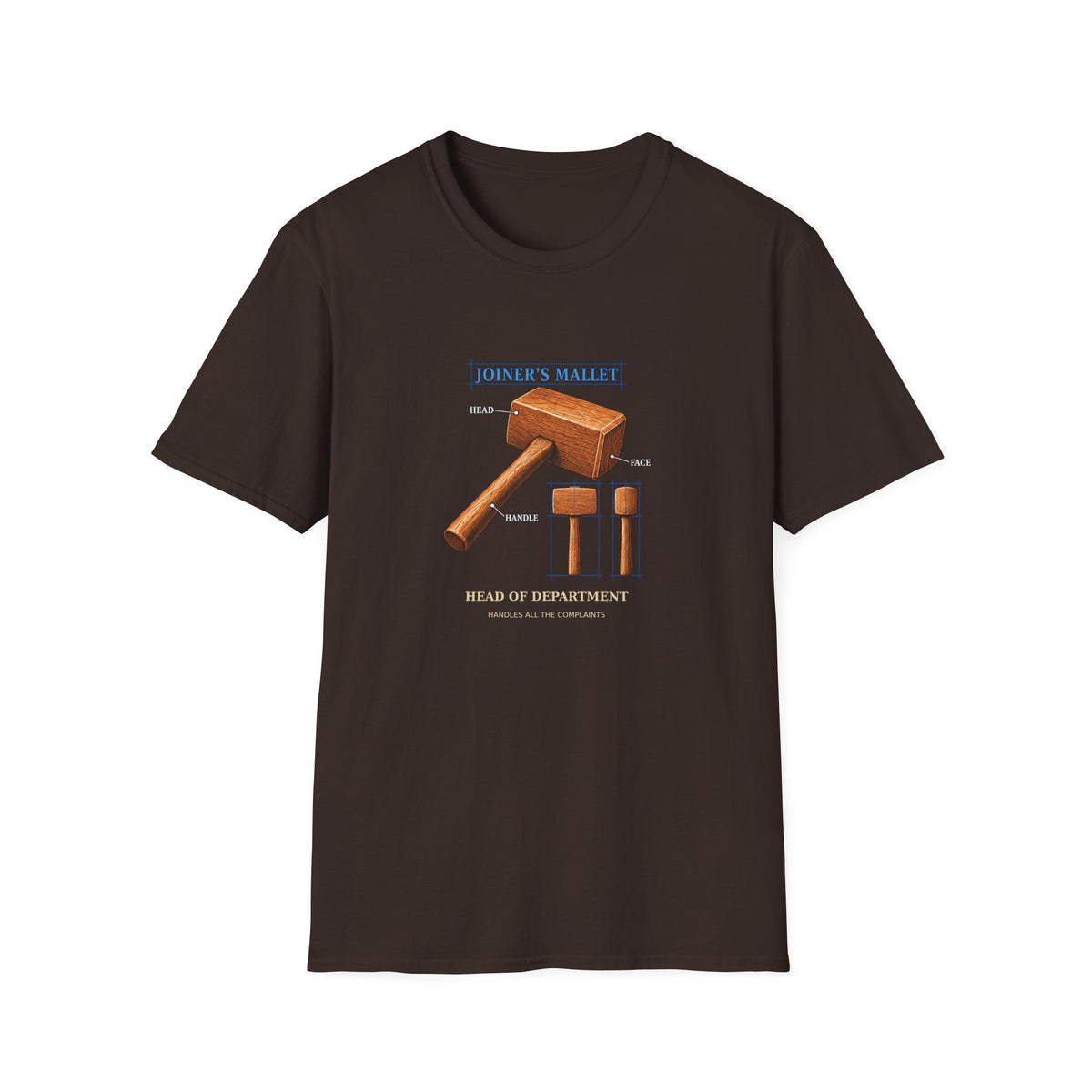 Joiner’s Mallet Head of Department Woodworking T-Shirt