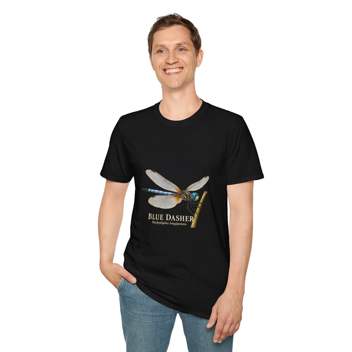 Blue Dasher Dragonfly Entomology T-Shirt