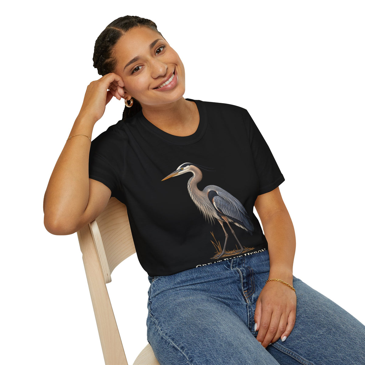 Great Blue Heron Birdwatching T-Shirt