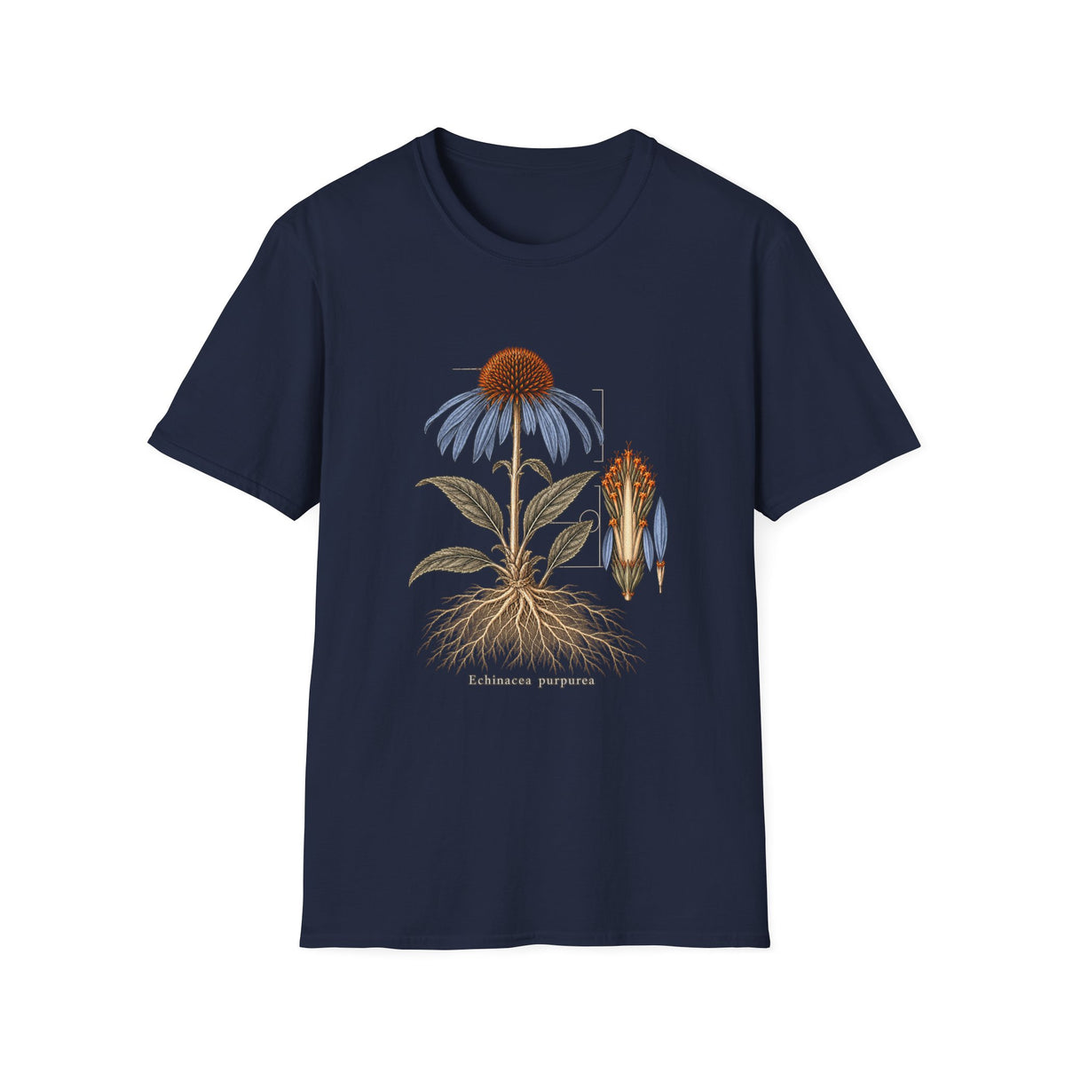 Purple Coneflower Botanical Study T-Shirt