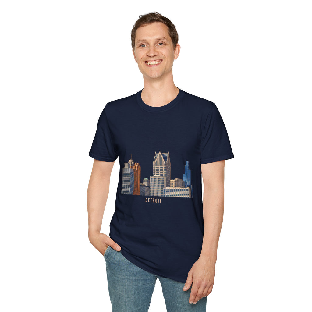 Detroit Skyline Architectural Graphic T-Shirt