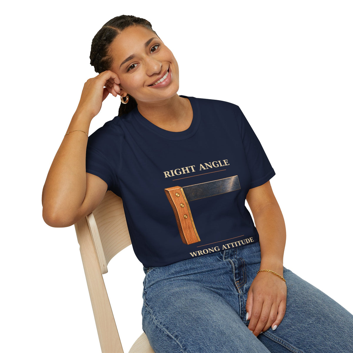 Right Angle Wrong Attitude Carpenter Square T-Shirt