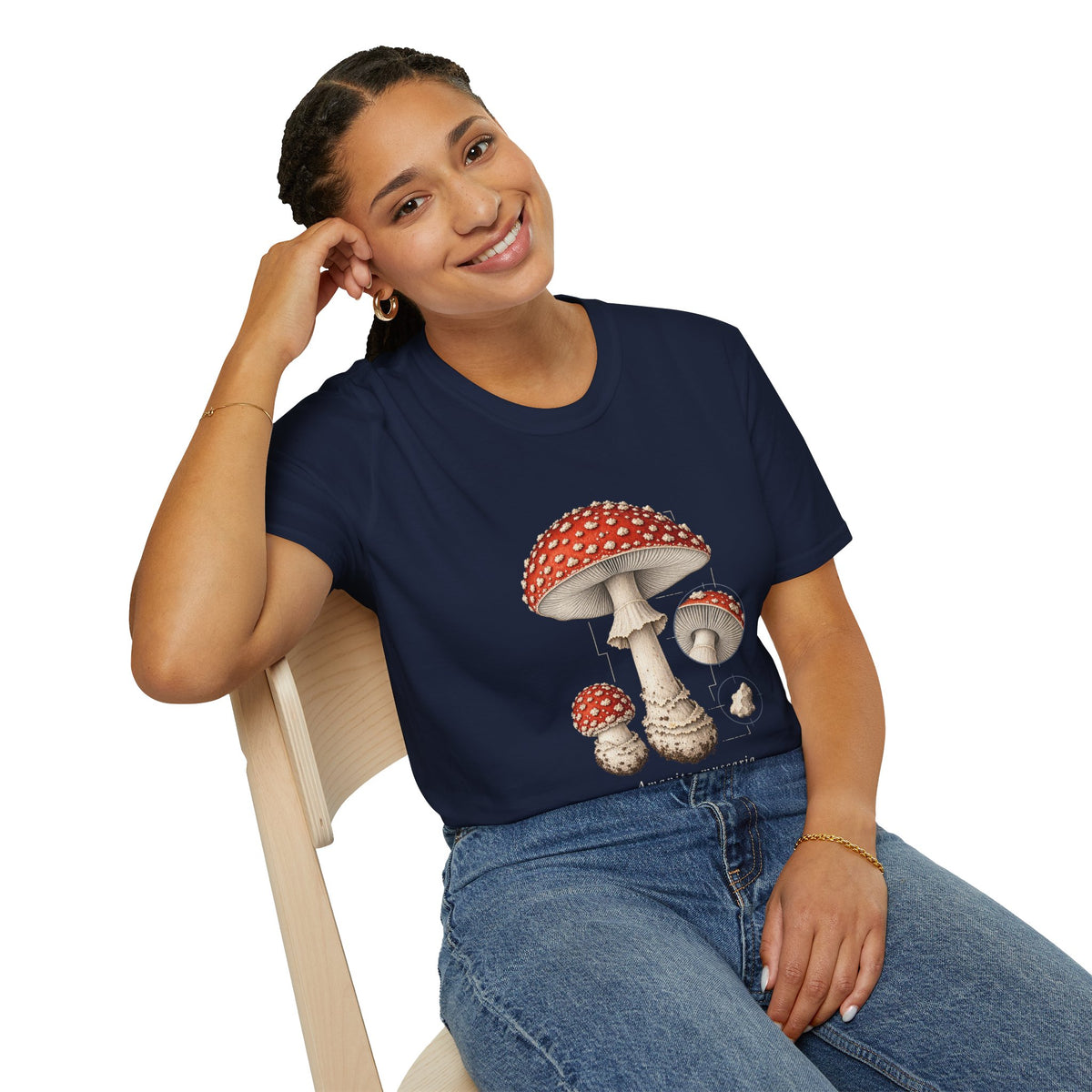 Amanita Muscaria Mushroom Study T-Shirt
