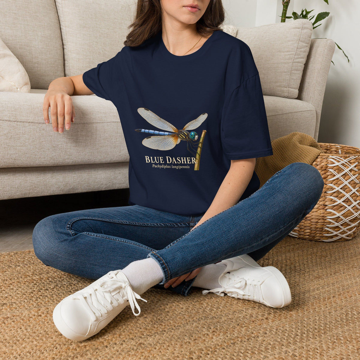 Blue Dasher Dragonfly Entomology T-Shirt