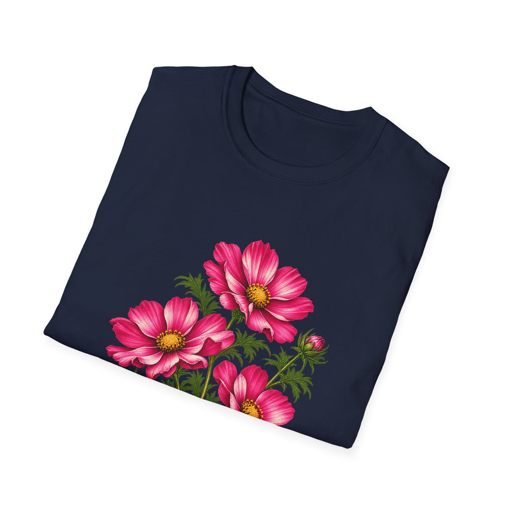 Garden Cosmos Botanical T-Shirt — Pink Field Study
