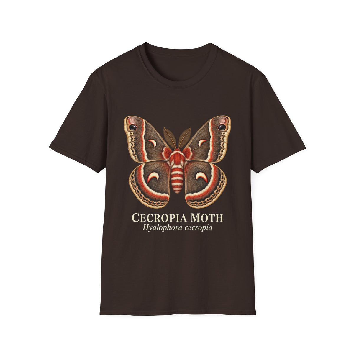 Cecropia Moth Natural History T-Shirt | Hyalophora cecropia