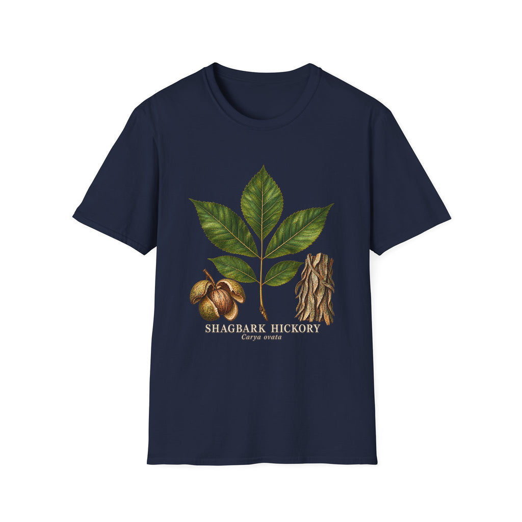 Shagbark Hickory Botanical Study T-Shirt