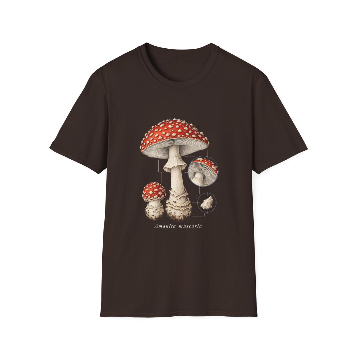Amanita Muscaria Mushroom Study T-Shirt