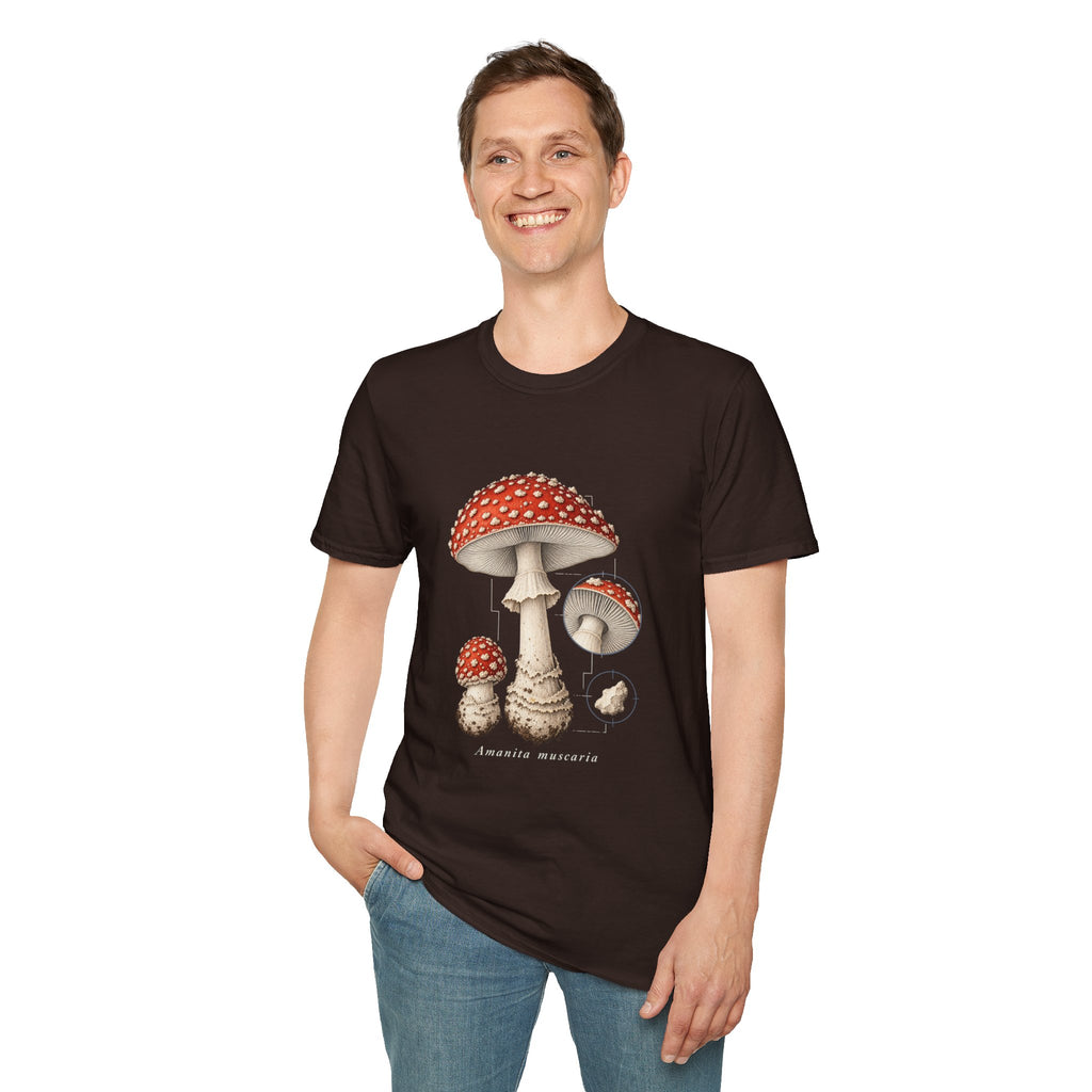 Amanita Muscaria Mushroom Study T-Shirt