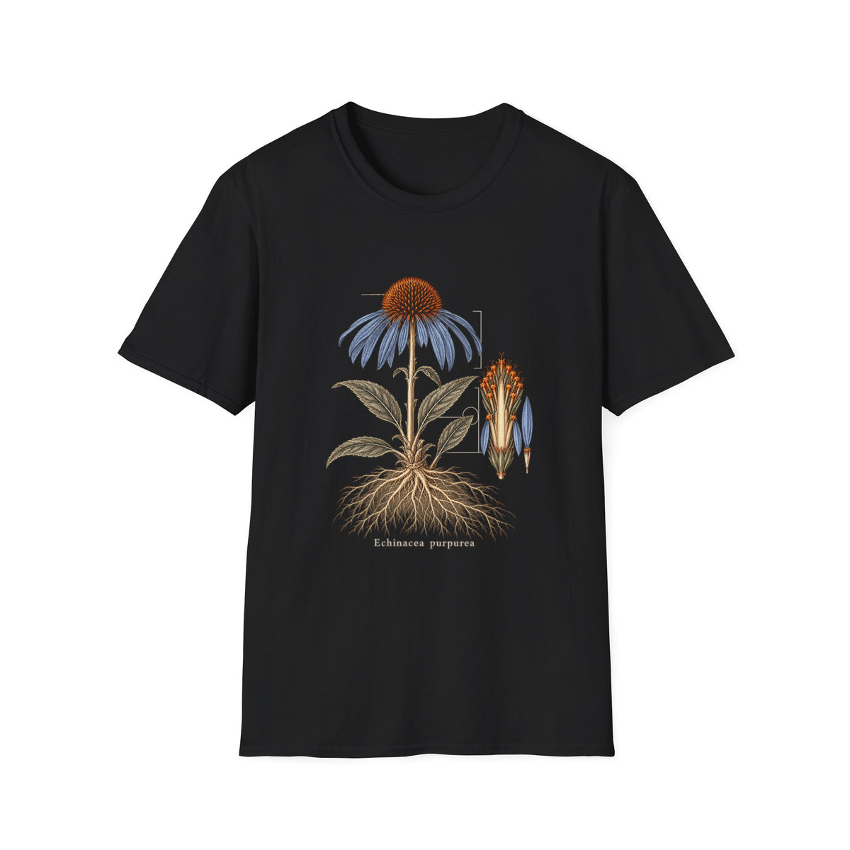 Purple Coneflower Botanical Study T-Shirt