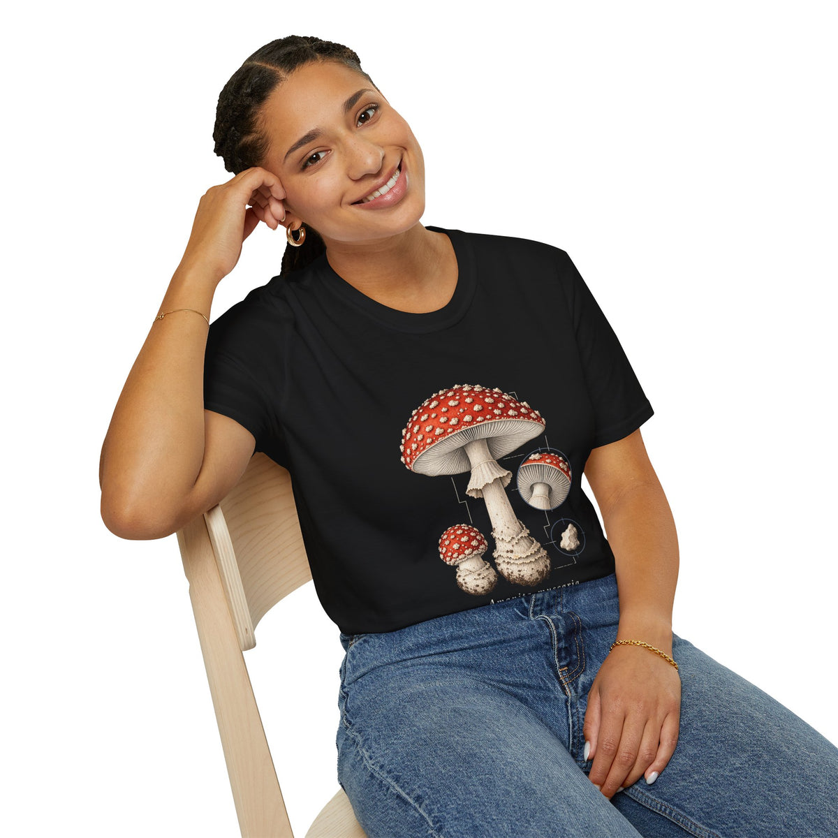 Amanita Muscaria Mushroom Study T-Shirt