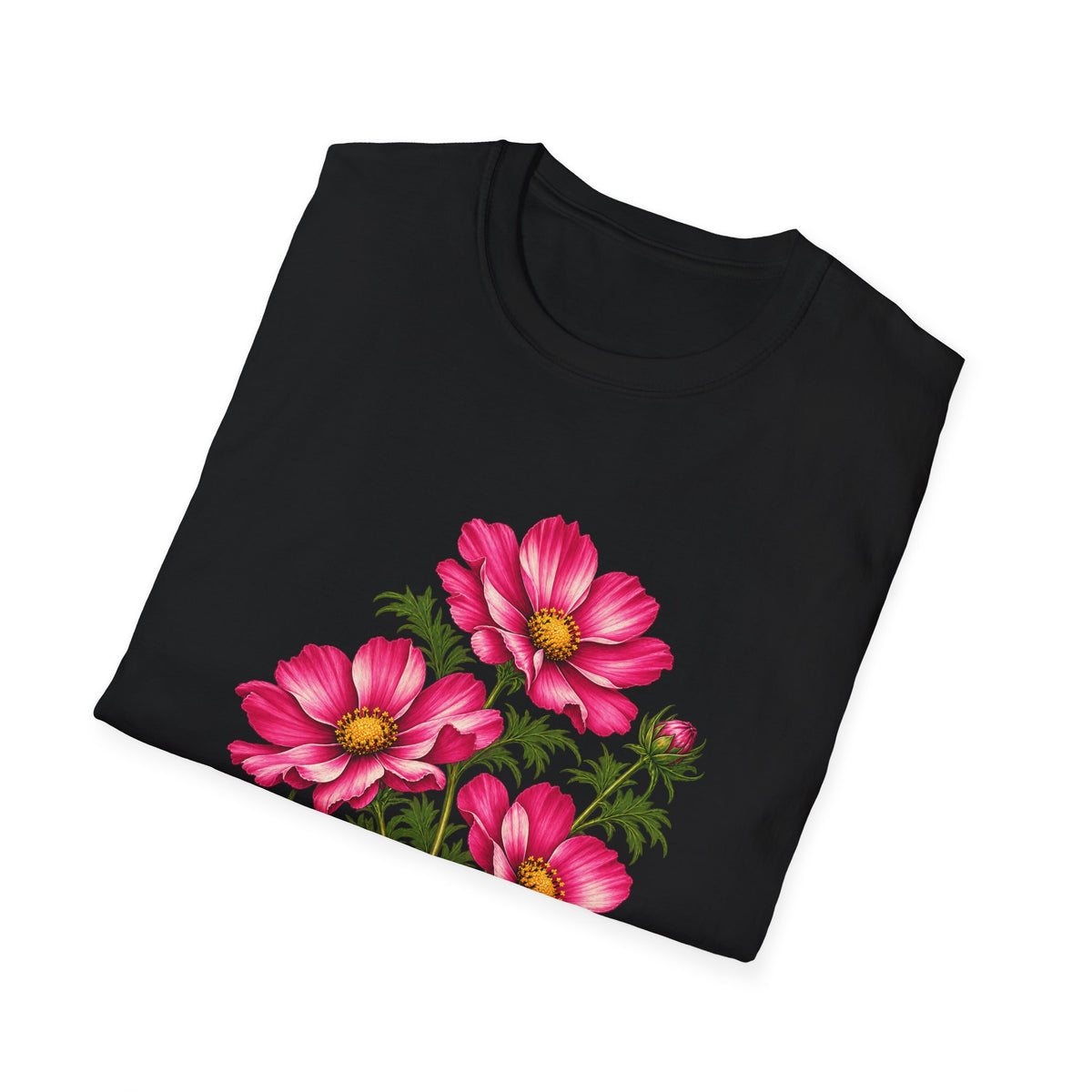 Garden Cosmos Botanical T-Shirt — Pink Field Study