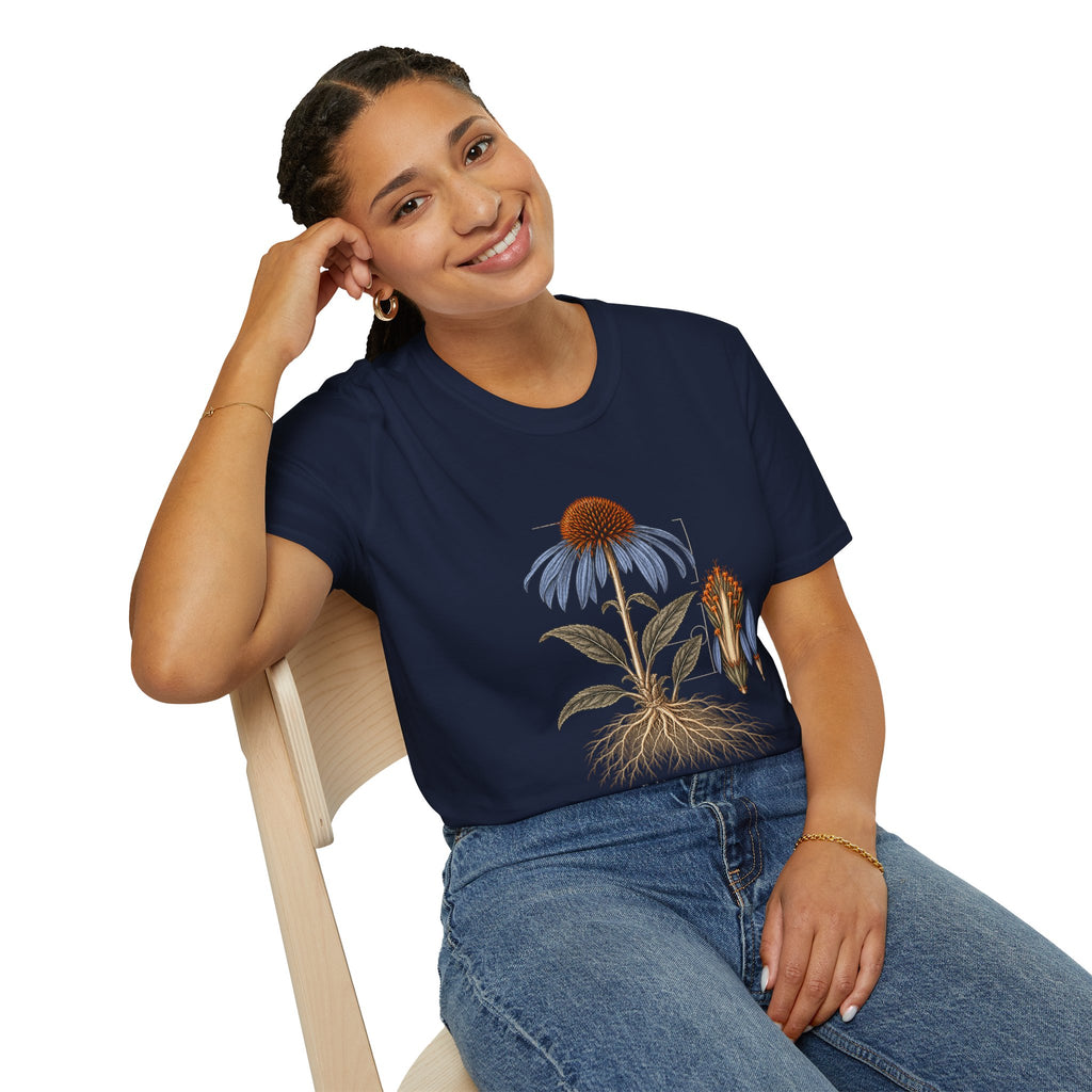 Purple Coneflower Botanical Study T-Shirt