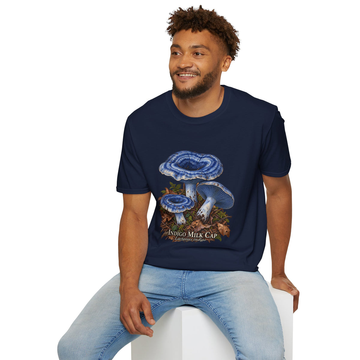 Indigo Milk Cap Mushroom T-Shirt — Woodland Study
