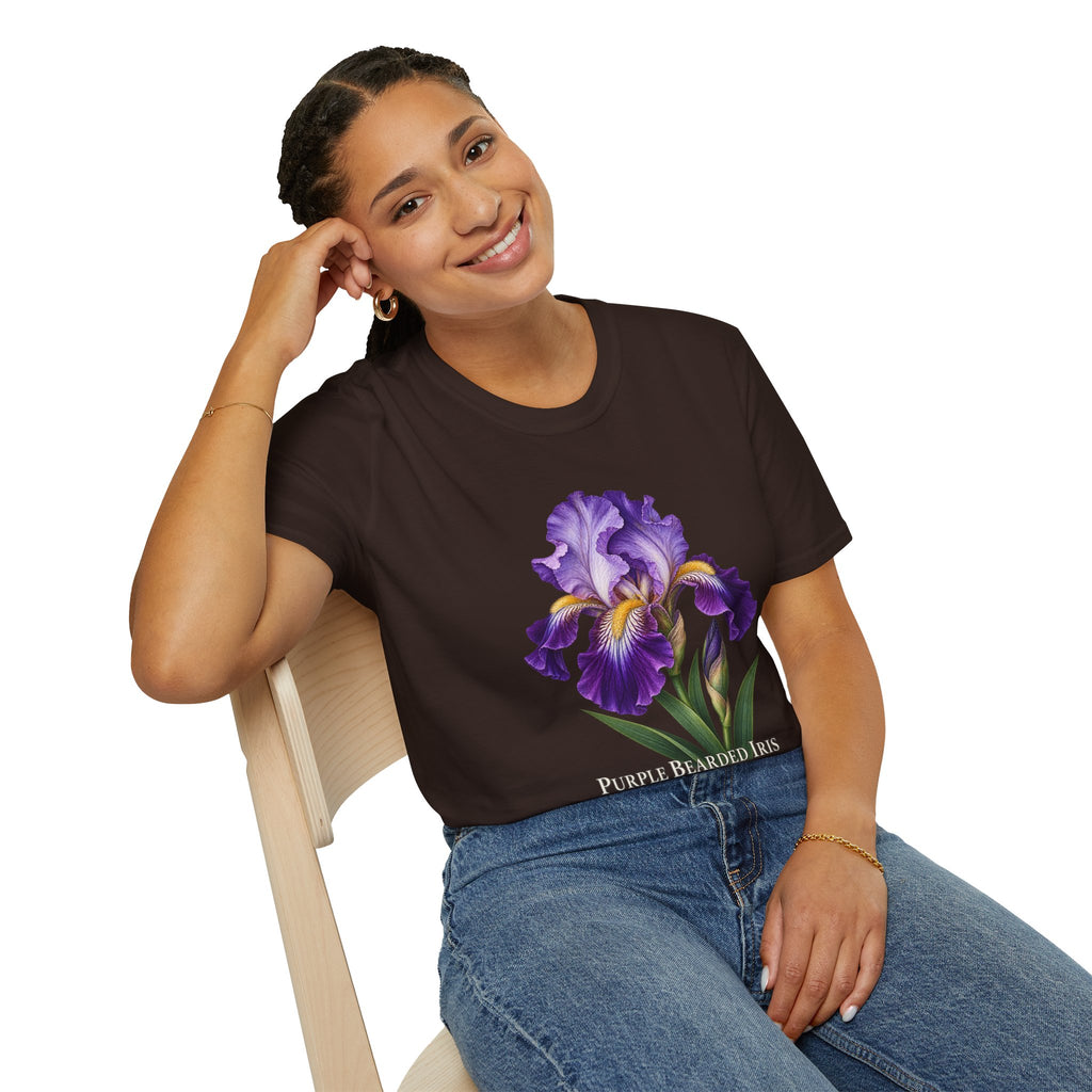 Purple Bearded Iris Botanical T-Shirt