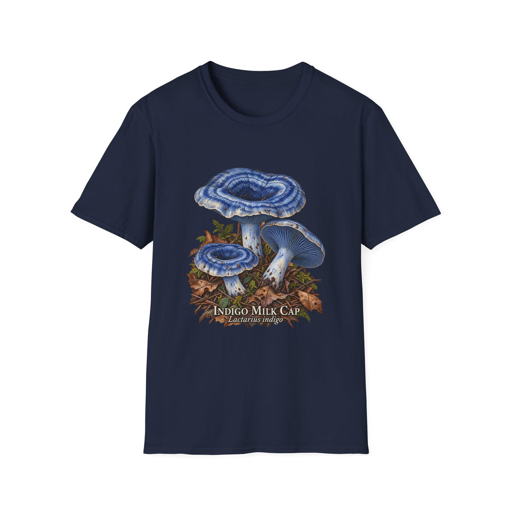 Indigo Milk Cap Mushroom T-Shirt — Woodland Study