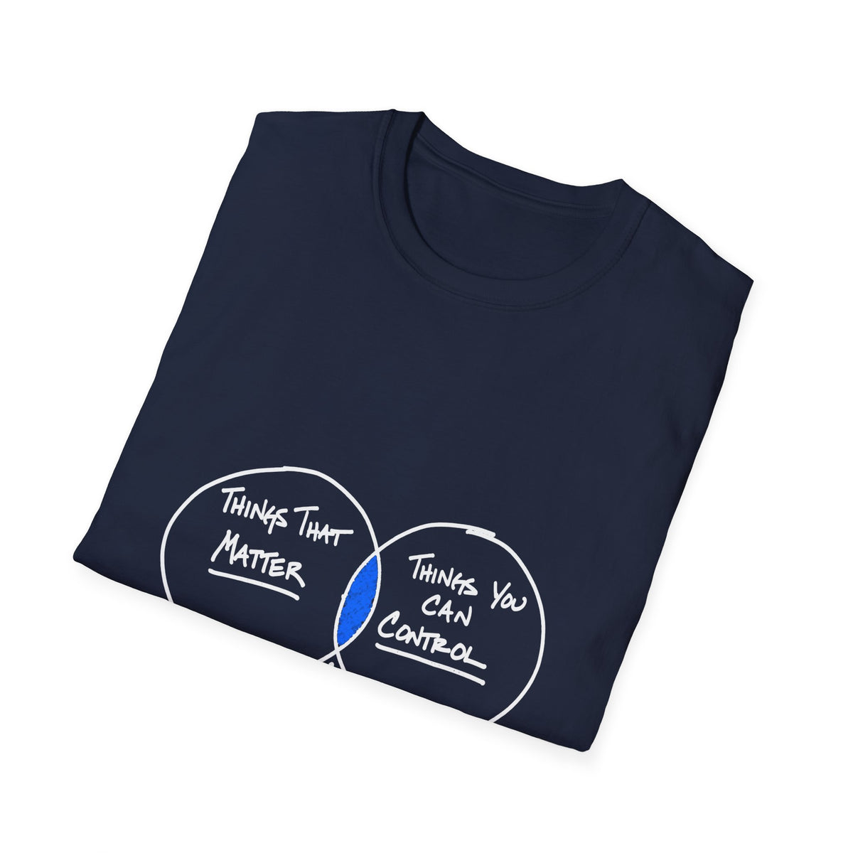 Focus on What Matters Venn Diagram T-Shirt — White Ink