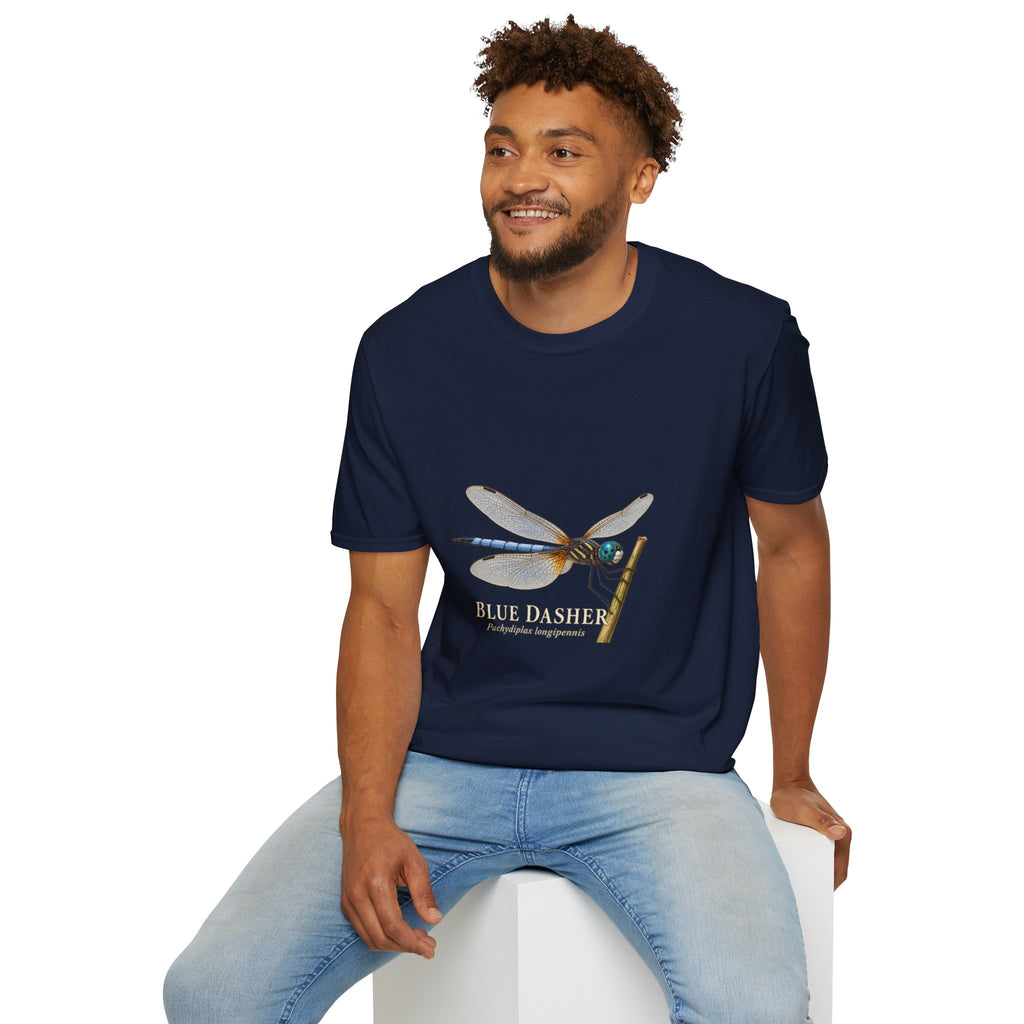 Blue Dasher Dragonfly Entomology T-Shirt