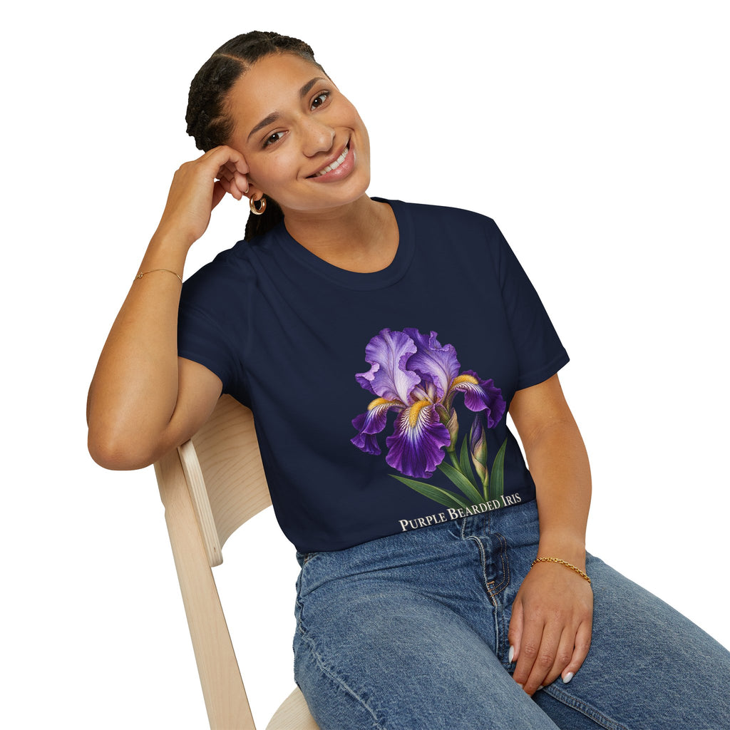 Purple Bearded Iris Botanical T-Shirt