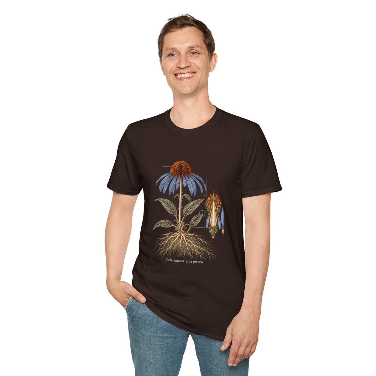 Purple Coneflower Botanical Study T-Shirt